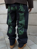 EVISU No.2 Japanese Dragon Green – Jeans Baggy Y2K