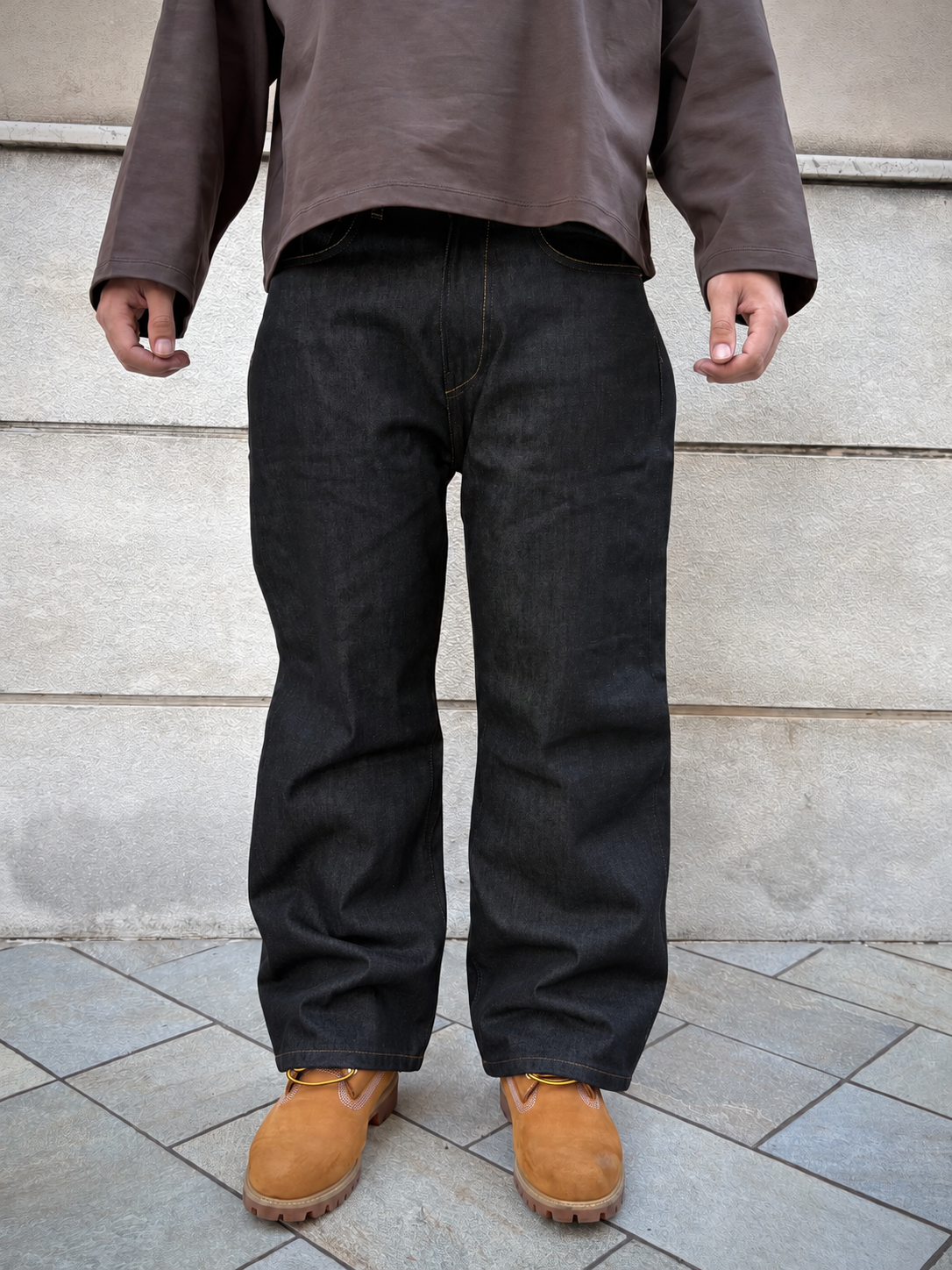 EVISU No.1 Daruma Moto Club Yellow Red – Jeans Baggy Y2K