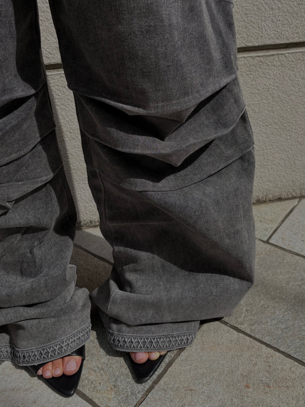 Jeans Grigio Ricamo