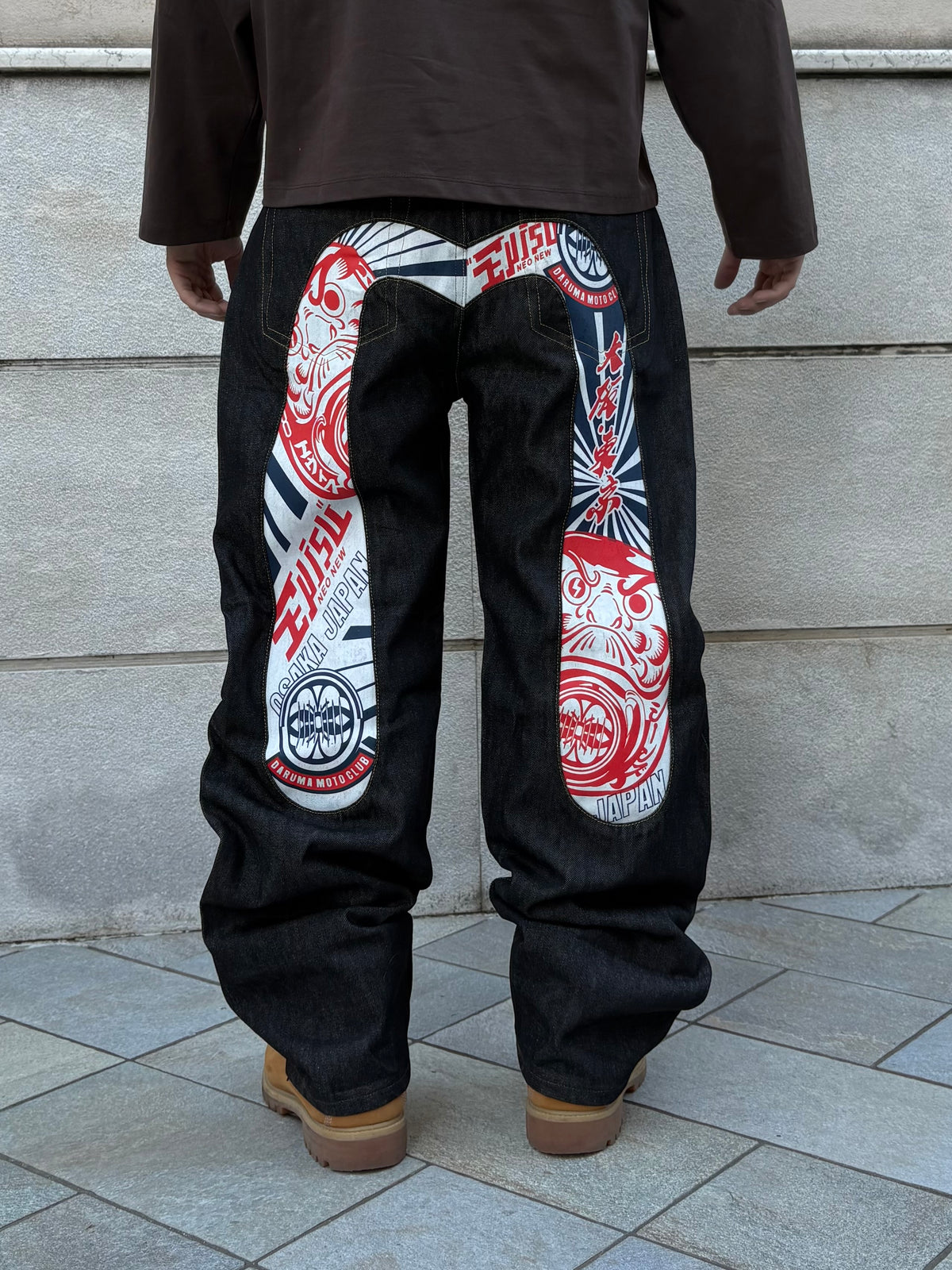 EVISU No.1 Daruma Moto Club – Jeans Baggy Japanese Streetwear