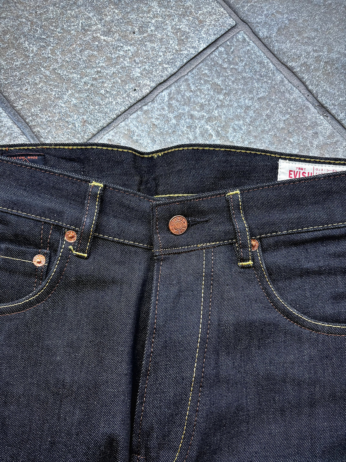 EVISU No.1 Daruma Moto Club Mint Orange – Jeans Baggy Y2K