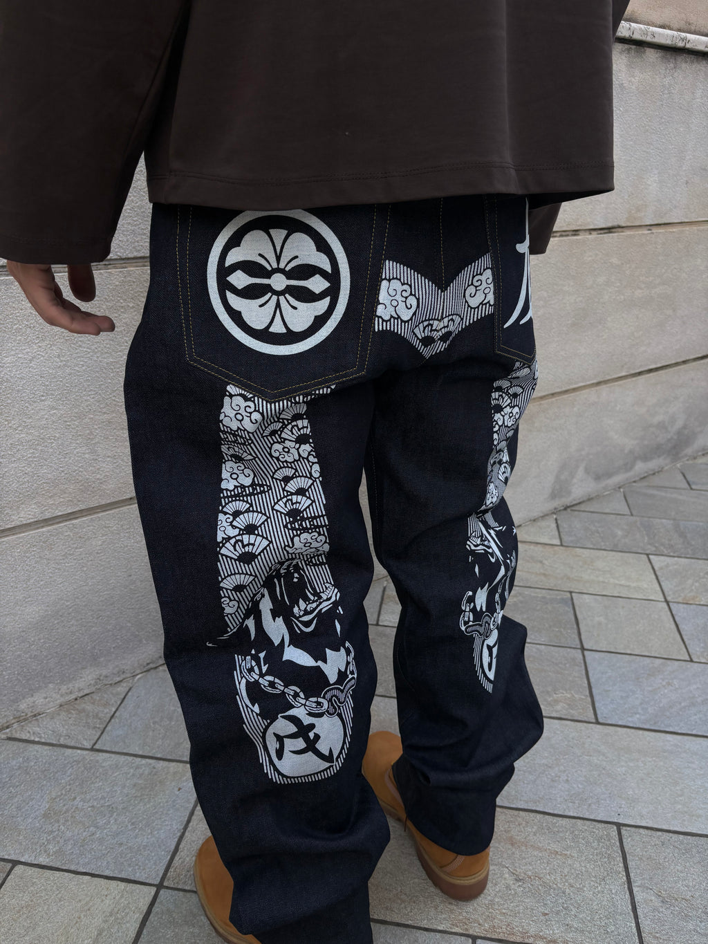 EVISU No.2 Japanese Dragon White – Jeans Baggy Y2K