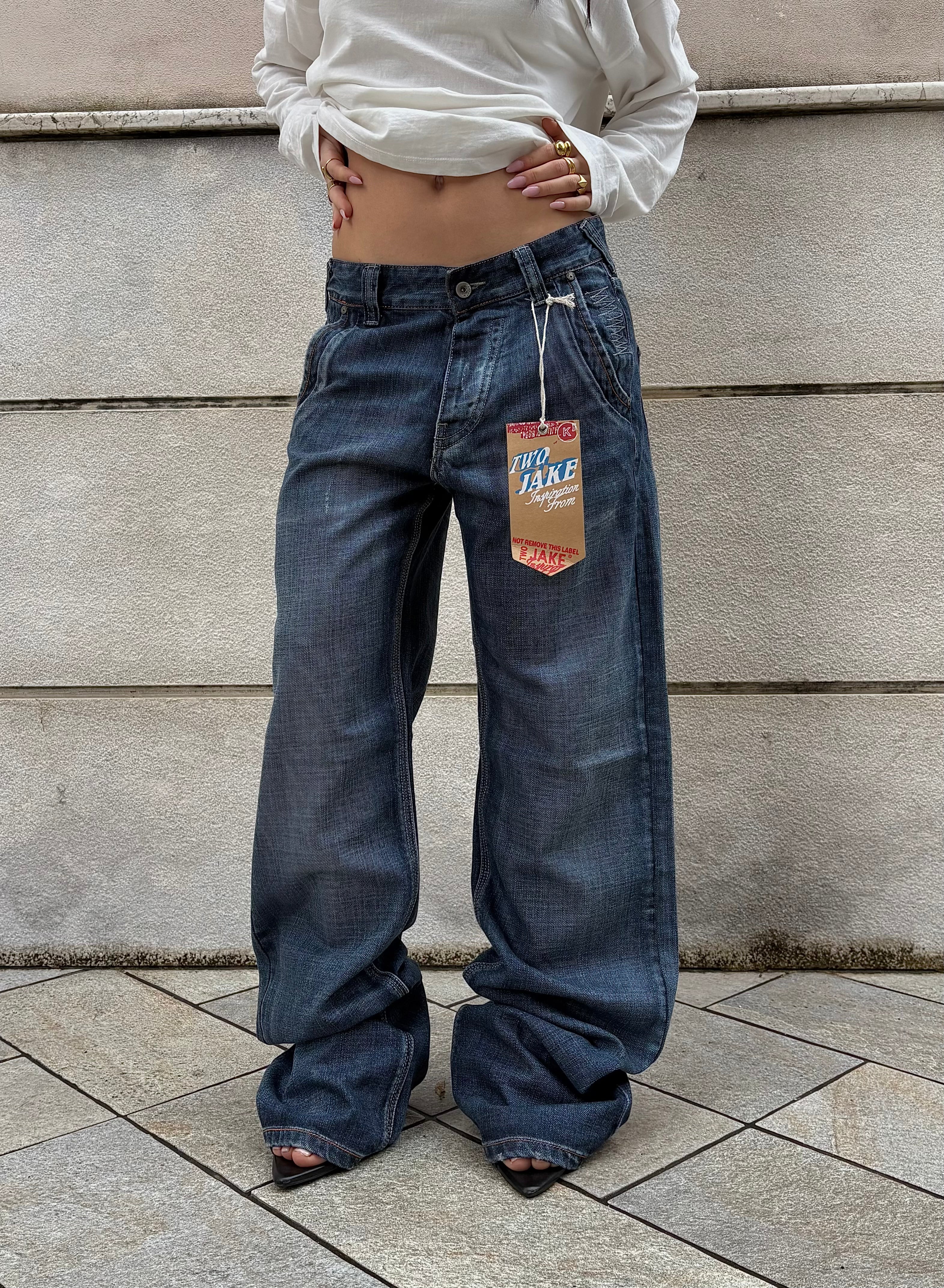 Jeans Dark Blu con Borchie