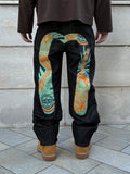 EVISU No.1 Daruma Moto Club Mint Orange – Jeans Baggy Y2K
