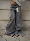 Jeans Grigio Super Wide Leg