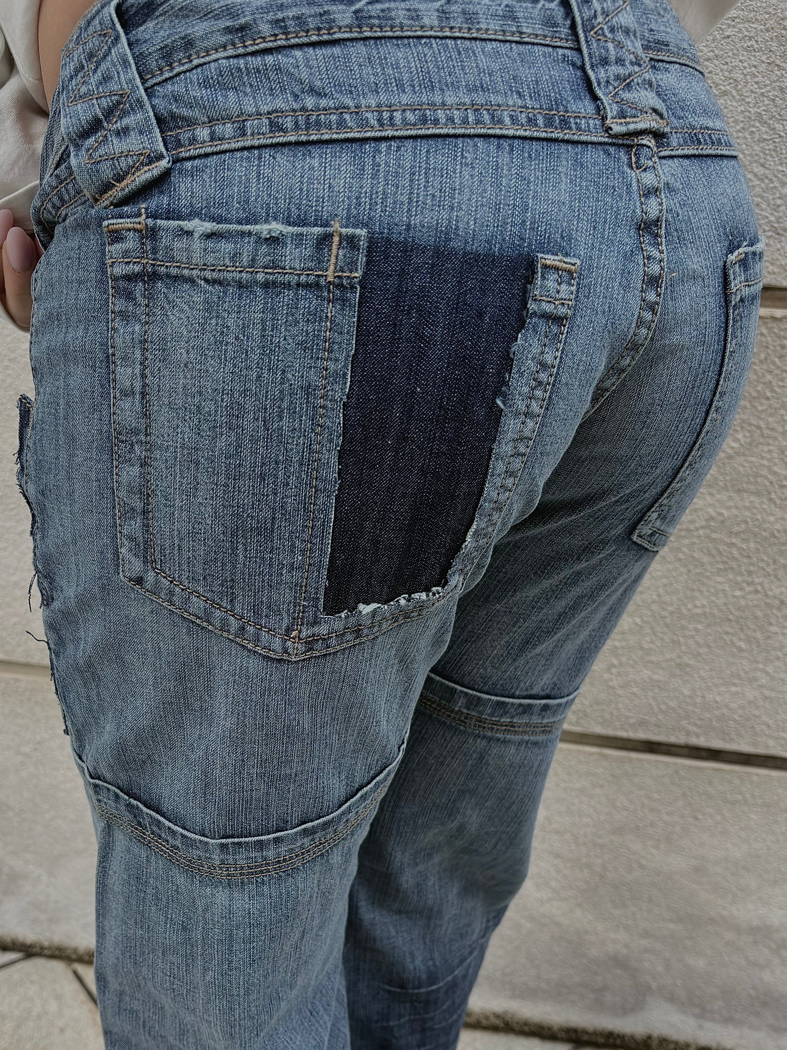 Jeans Svasato Con Tasche Basse