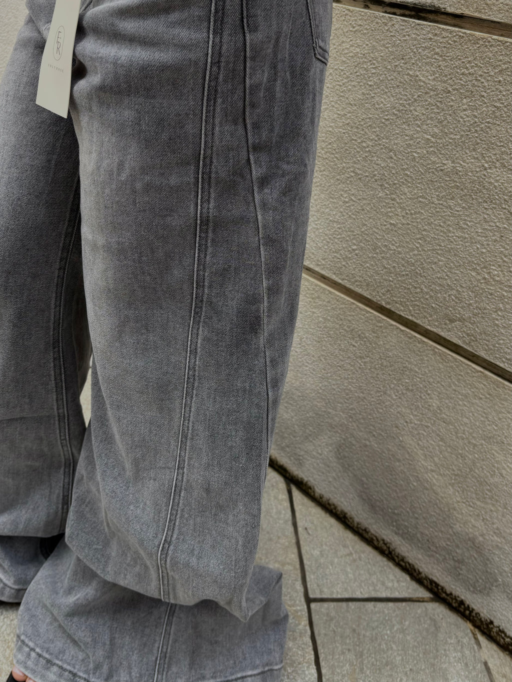 Jeans Grigio Super Wide Leg