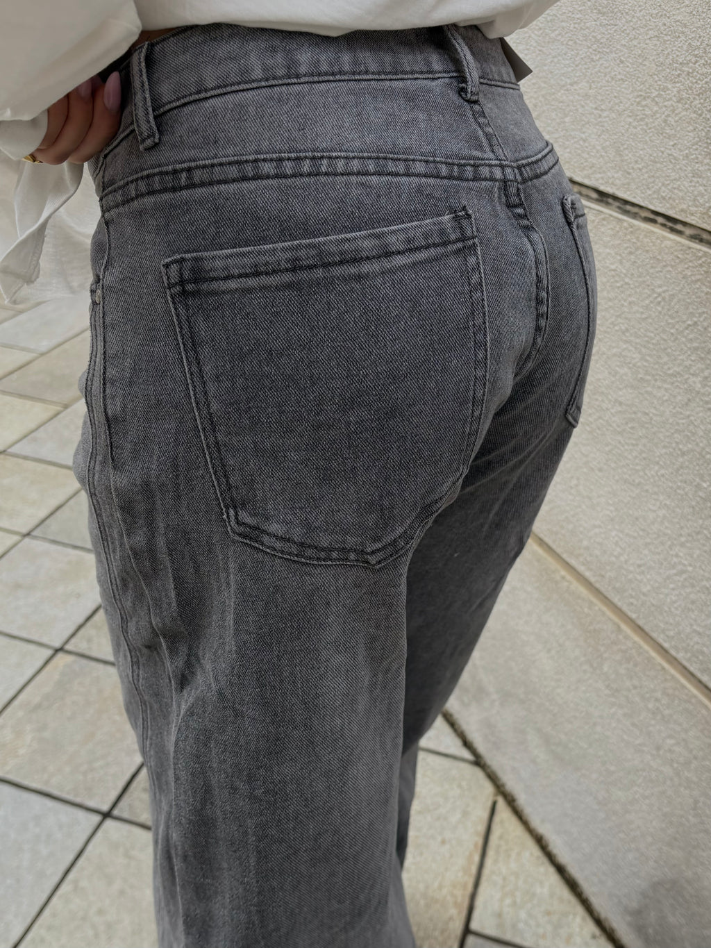 Jeans Grigio Super Wide Leg