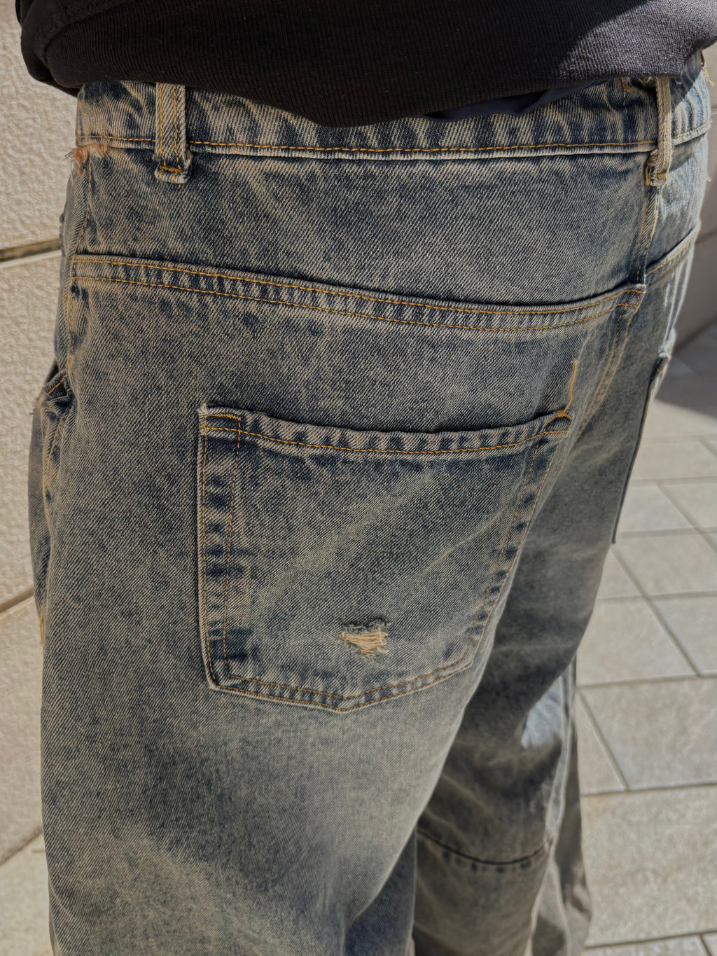 Jeans Dirty Effect Washed Baggy