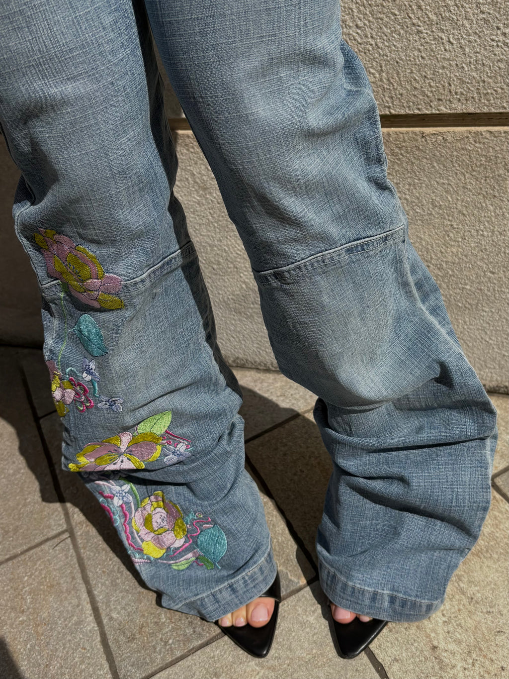 Jeans Low Waist Flower