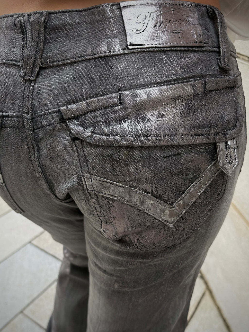 Jeans Vita Bassa Grigio Cerato